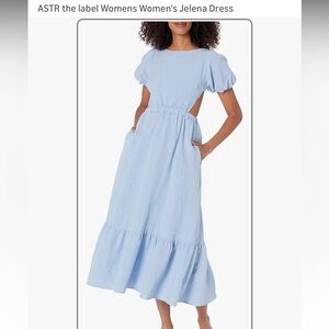 Astr Light Blue Midi Dress